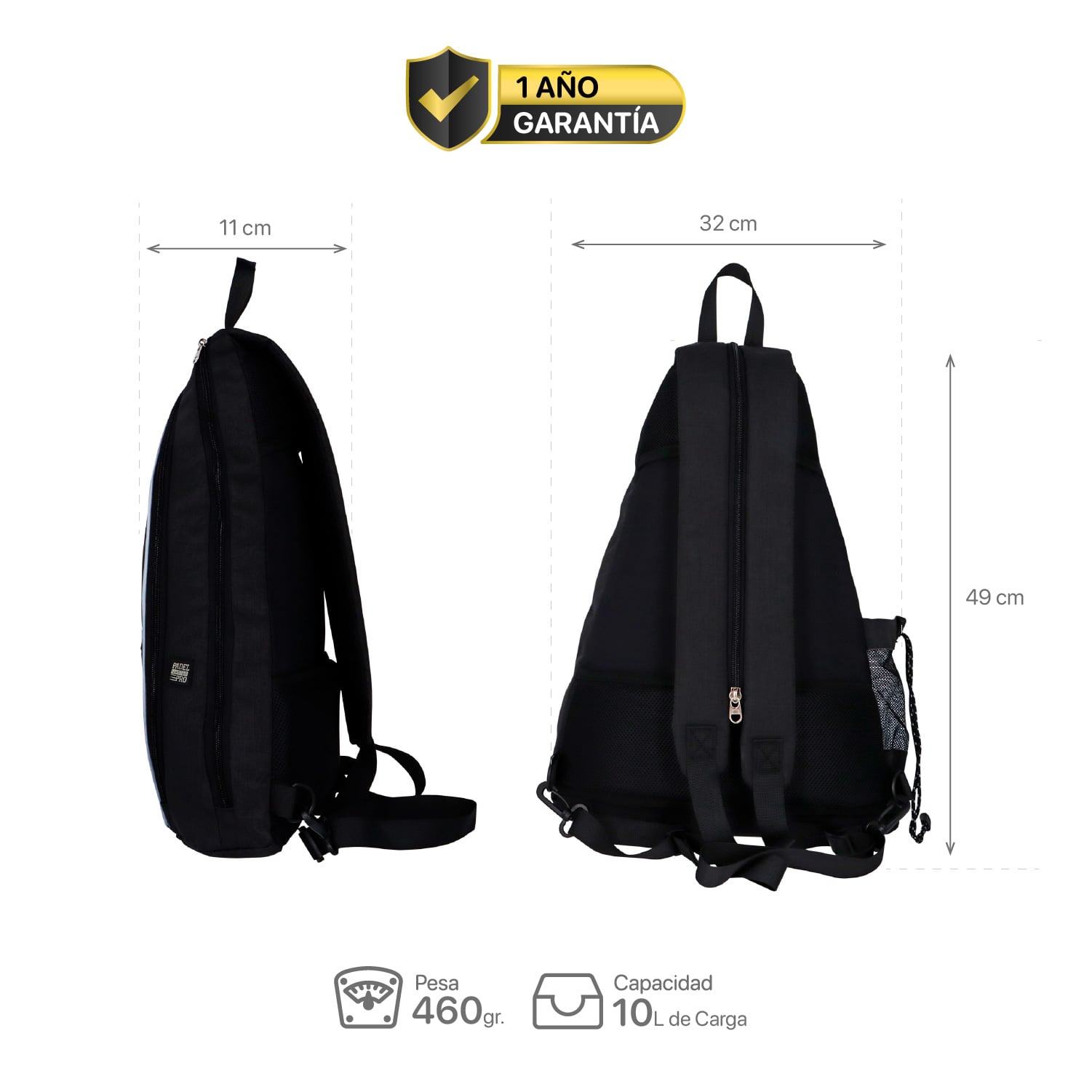 MOCHILA K-FIT R6322 NEGRO BOLSO DE PADEL KANU - 2