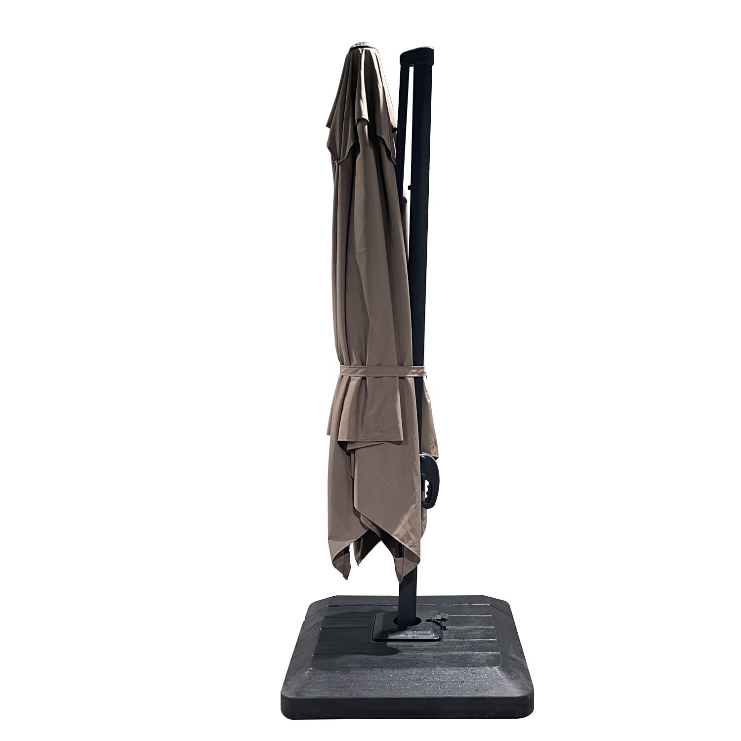 Quitasol Lateral con giro de 360° Color Khaki impermeable Vincenzi - 3