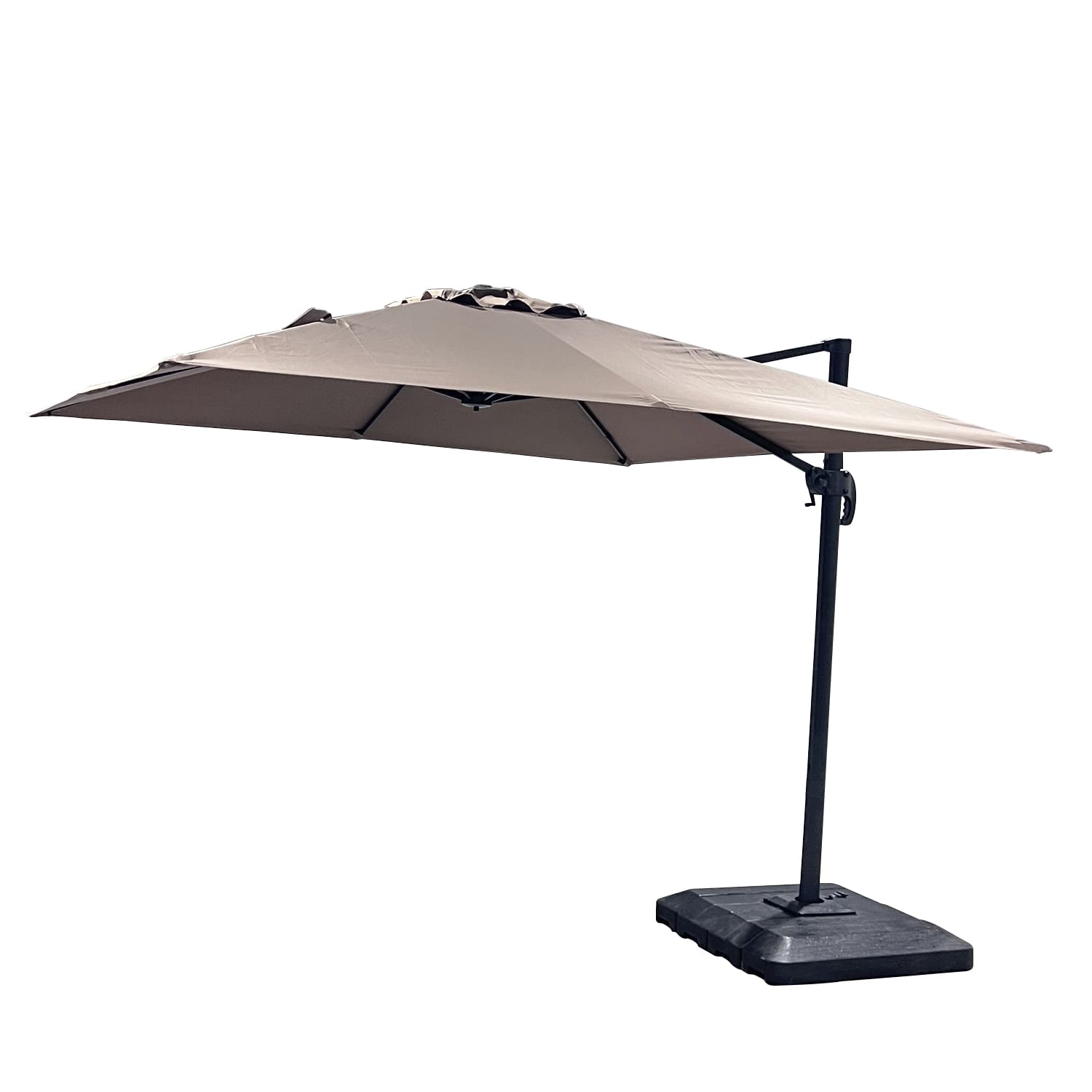 Quitasol Lateral con giro de 360° Color Khaki impermeable Vincenzi - 4
