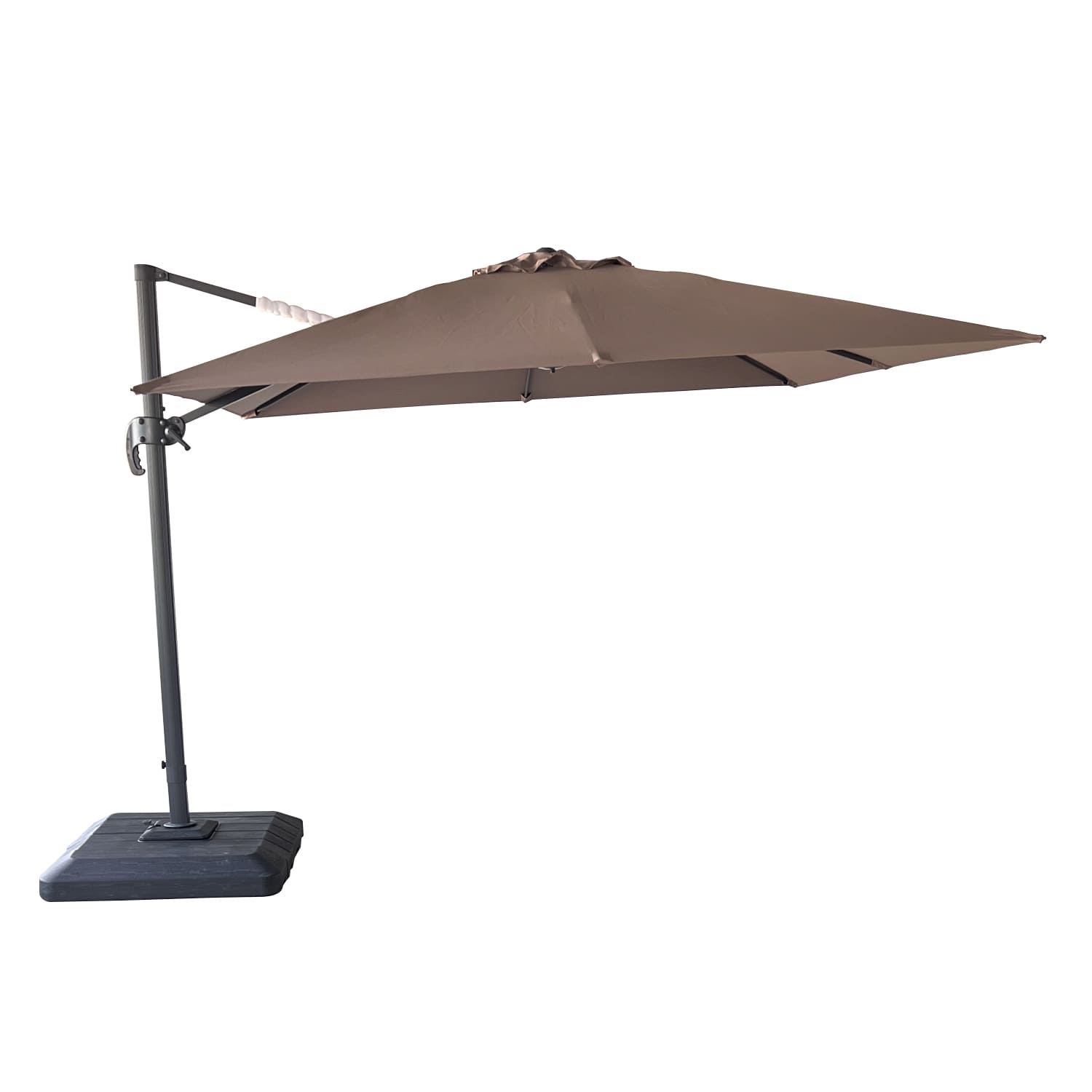 Quitasol Lateral con giro de 360° Color Khaki impermeable Vincenzi - 5