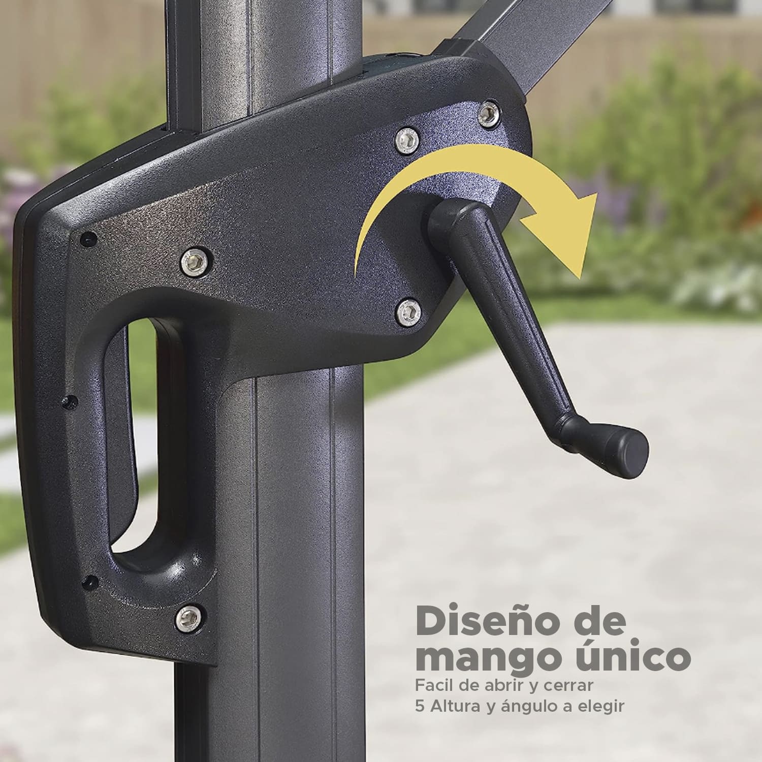Quitasol Lateral con giro de 360° Color Khaki impermeable Vincenzi - 11