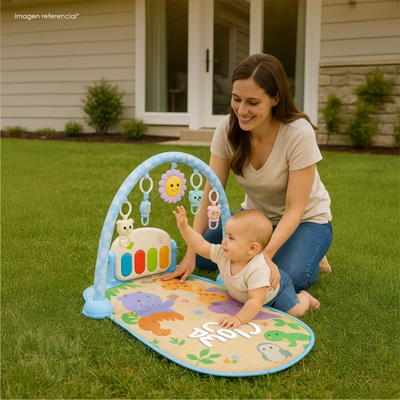GIMNASIO PARA BEBES GLOWUP R6565 CELESTE CON PIANO - 10