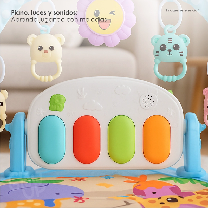GIMNASIO PARA BEBES GLOWUP R6565 CELESTE CON PIANO - 3