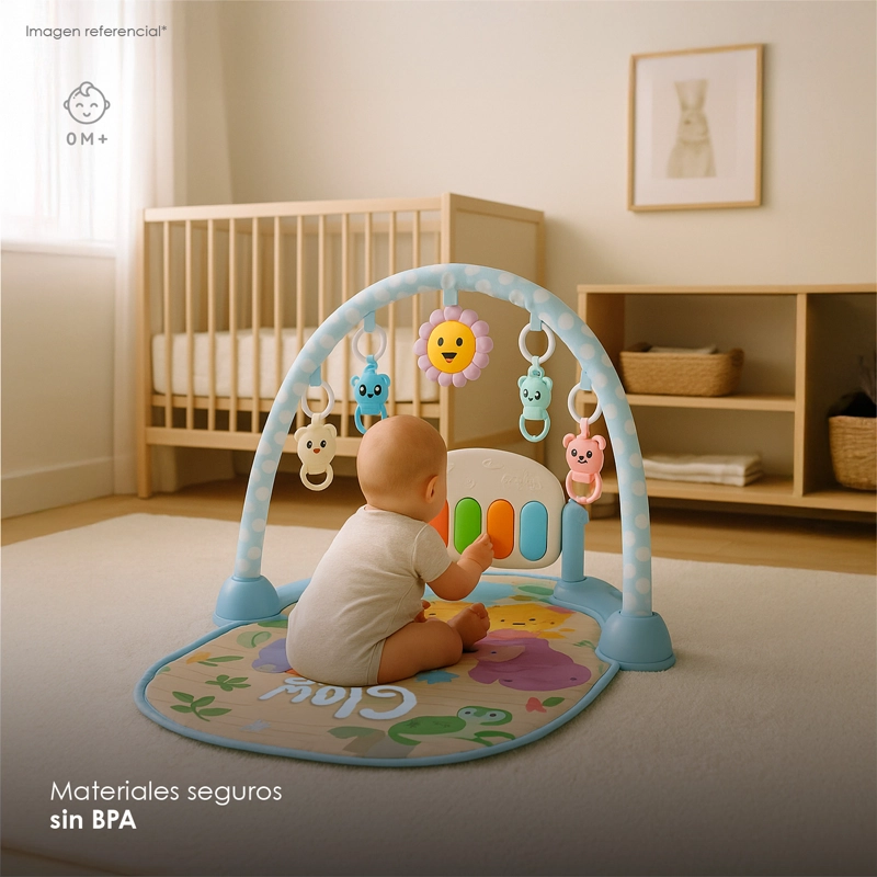GIMNASIO PARA BEBES GLOWUP R6565 CELESTE CON PIANO - 4