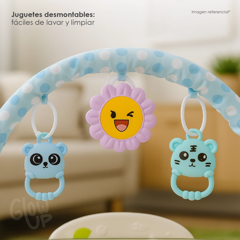 GIMNASIO PARA BEBES GLOWUP R6565 CELESTE CON PIANO - 5