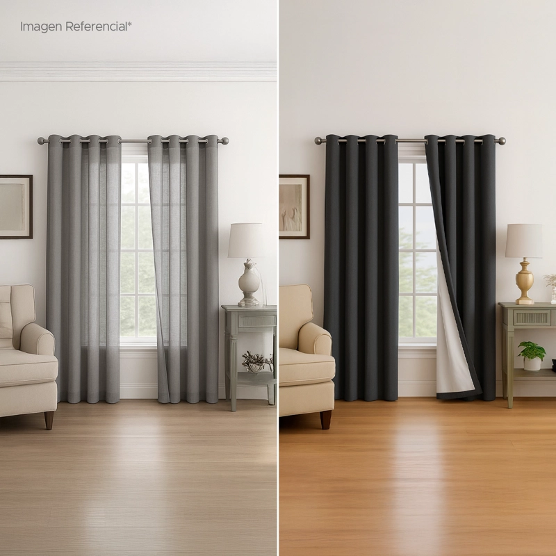 CORTINA DE TELA BLACKOUT GRIS GRAFITO VINCENZI 140X220 - 7