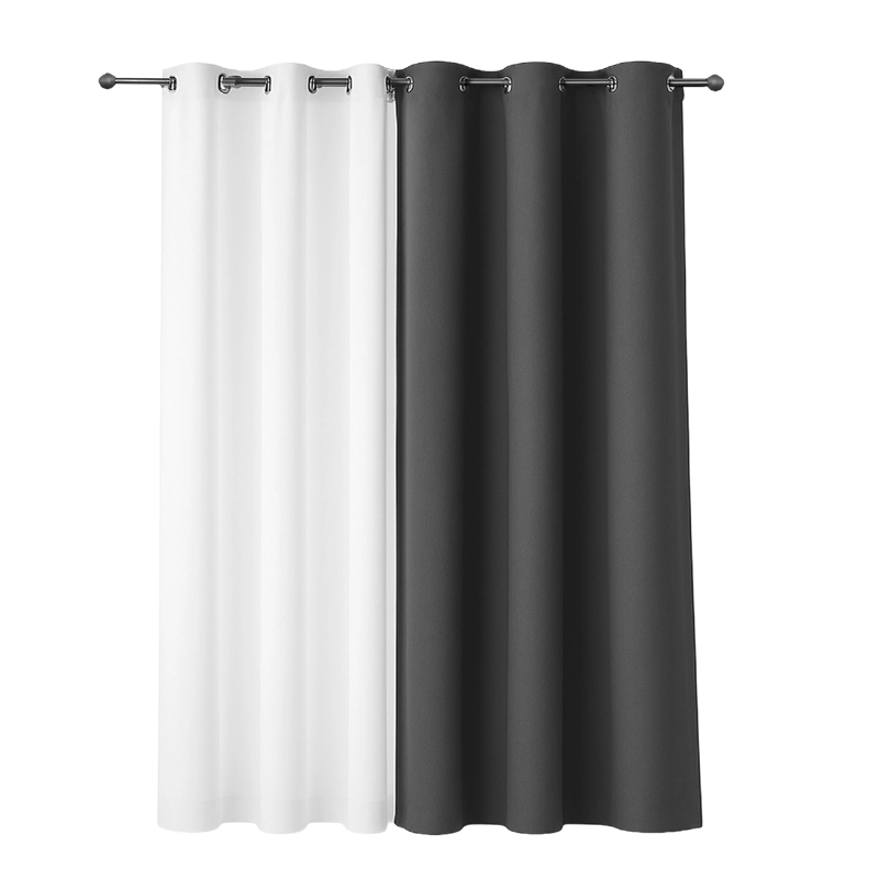 CORTINA DE TELA BLACKOUT GRIS GRAFITO + VELO VINCENZI 140X220 - 1