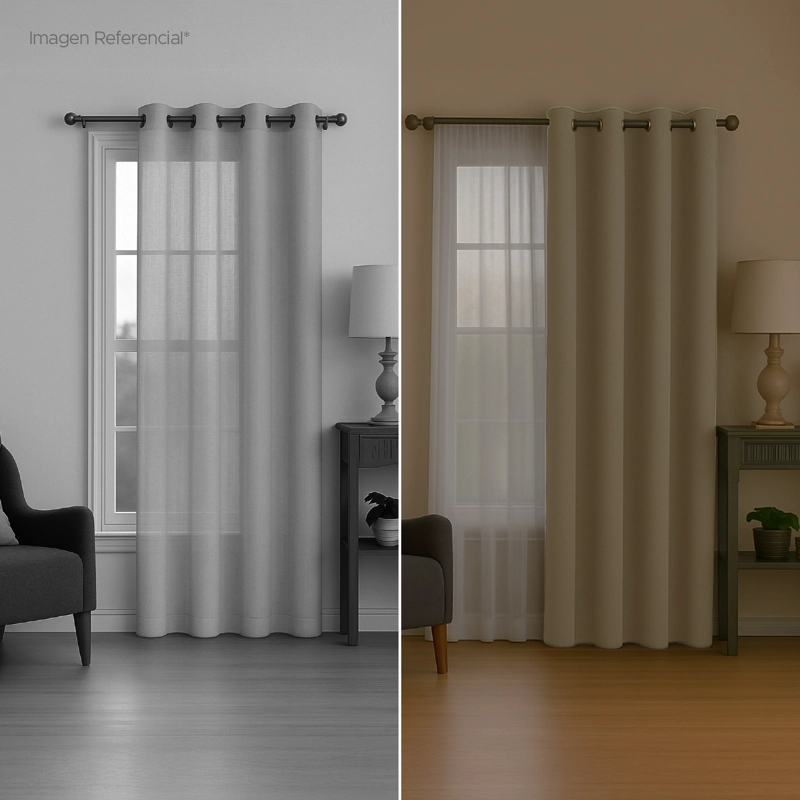CORTINA DE TELA BLACKOUT BEIGE + VELO VINCENZI 140X220 CM VINCENZI - 7