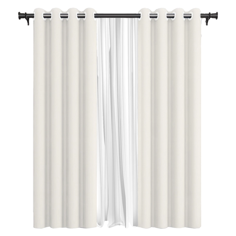 CORTINA DE TELA BLACKOUT BLANCA + VELO VINCENZI 140X220 - 1