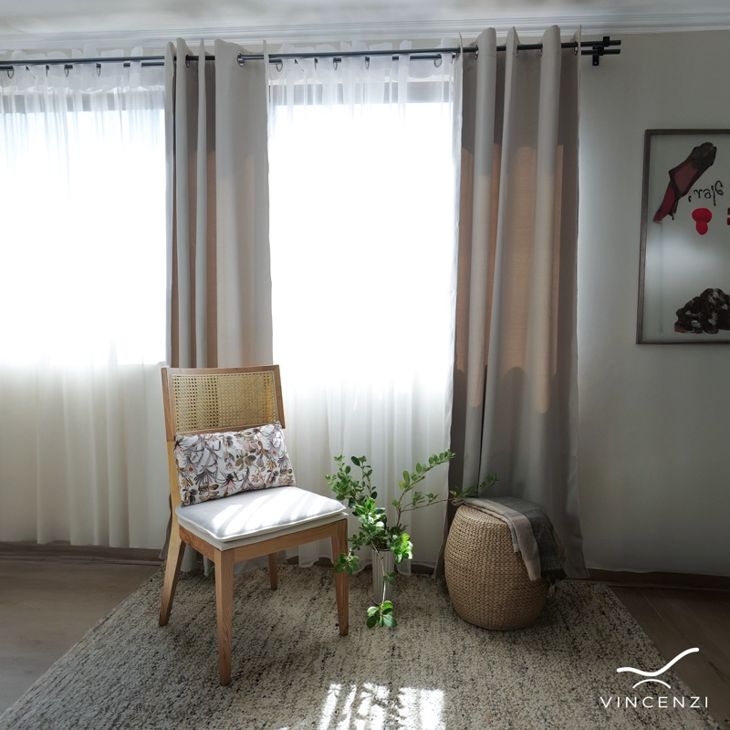 CORTINA DE TELA BLACKOUT BLANCA + VELO VINCENZI 140X220 - 3