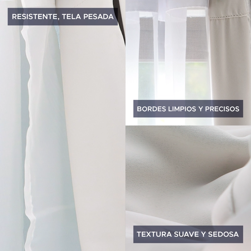 CORTINA DE TELA BLACKOUT BLANCA + VELO VINCENZI 140X220 - 6