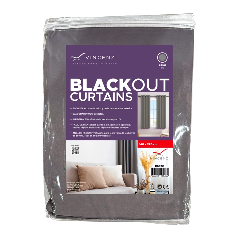 CORTINA DE TELA BLACKOUT GRIS VINCENZI 140X220 - 6