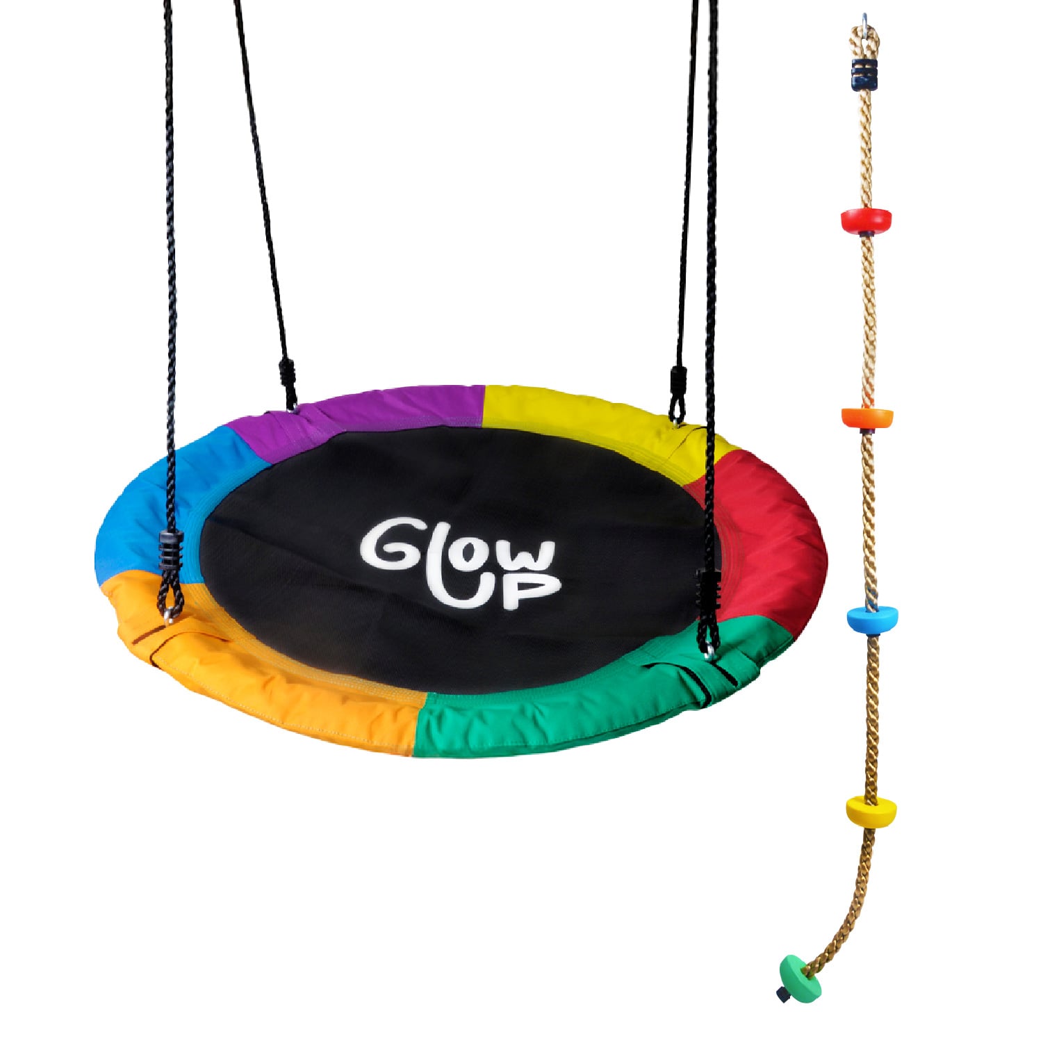 Pack Columpio Hamaca Redonda + Escalador GlowUp Multicolor - 1