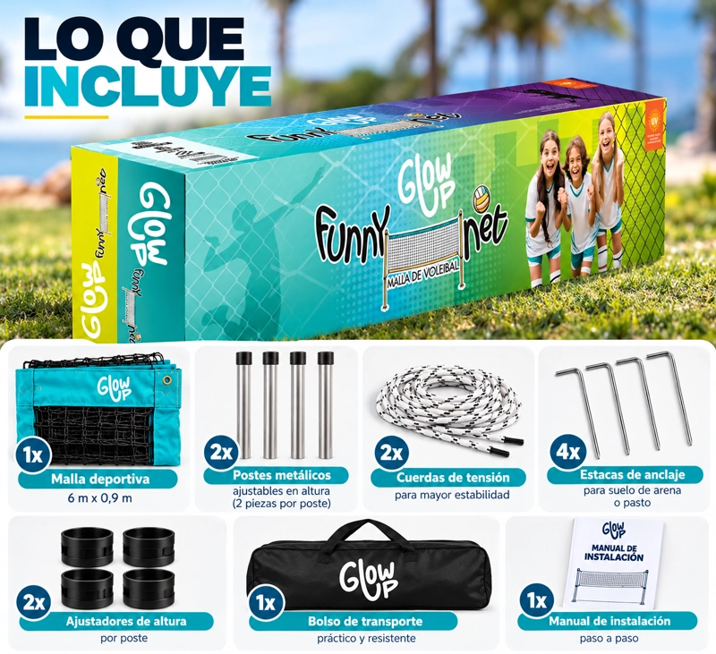 MALLA MULTI RED VÓLEIBOL GLOWUP - 5