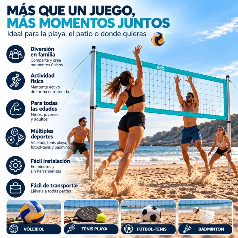 MALLA MULTI RED VÓLEIBOL GLOWUP - 6