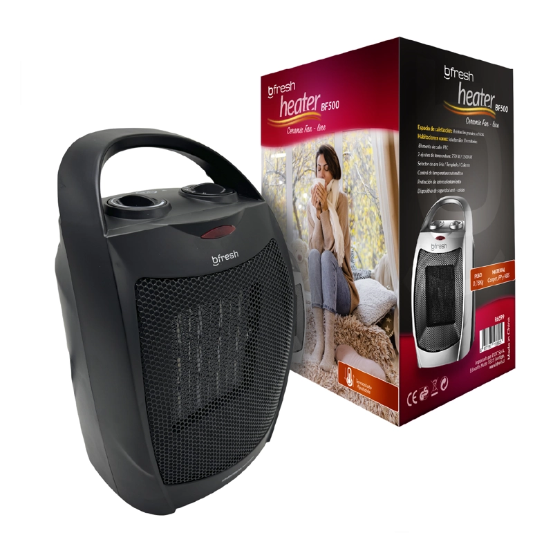 TERMOVENTILADOR ESTUFA CALEFACTOR ELÉCTRICO 1500W BFRESH NEGRA - 9