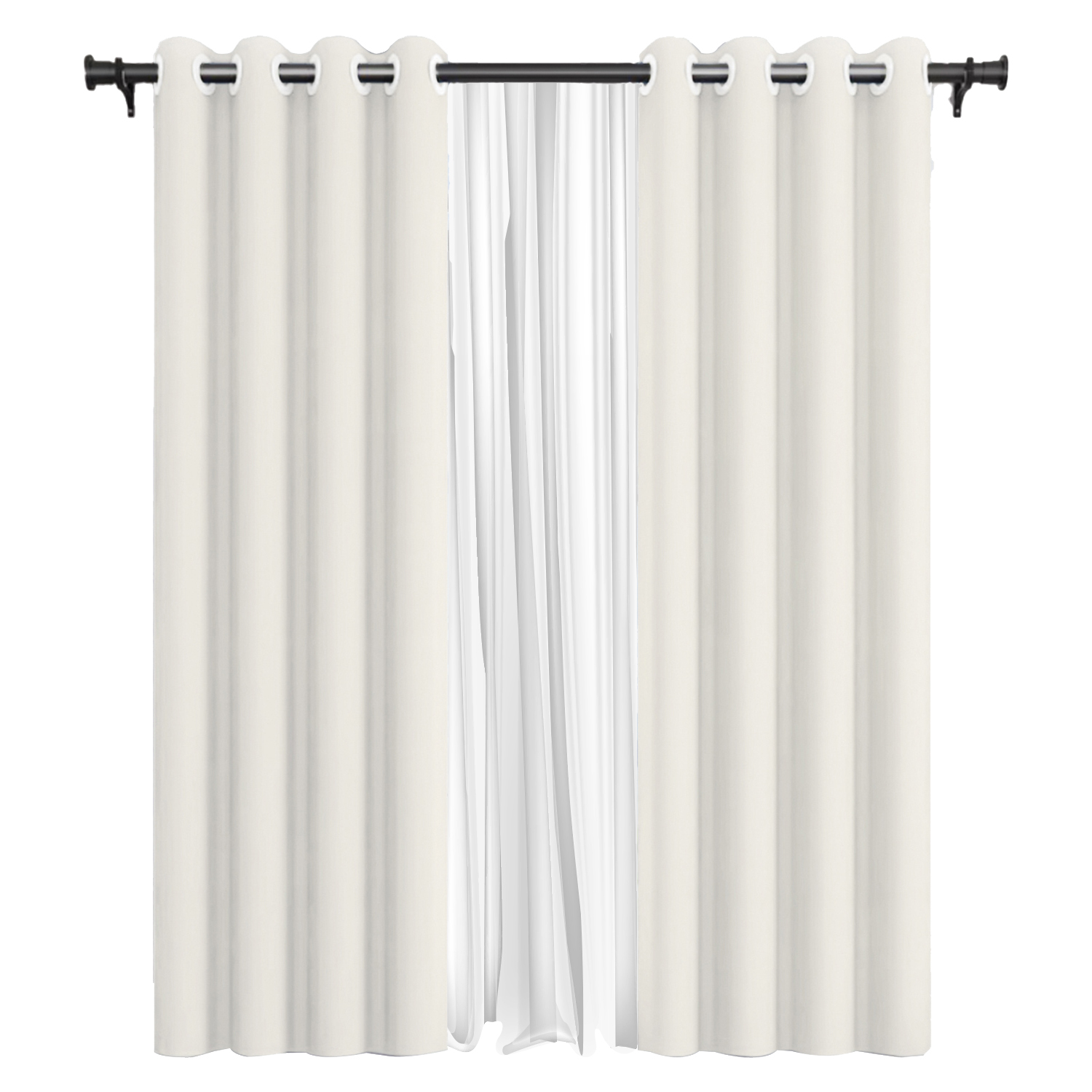 PACK CORTINA DE TELA BLACKOUT + VELO VINCENZI 140X220 BLANCA - 1