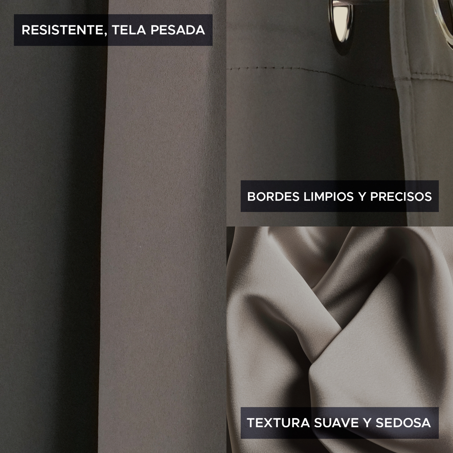 PACK CORTINA DE TELA BLACKOUT VINCENZI 140X220 GRIS GRAFITO - 4