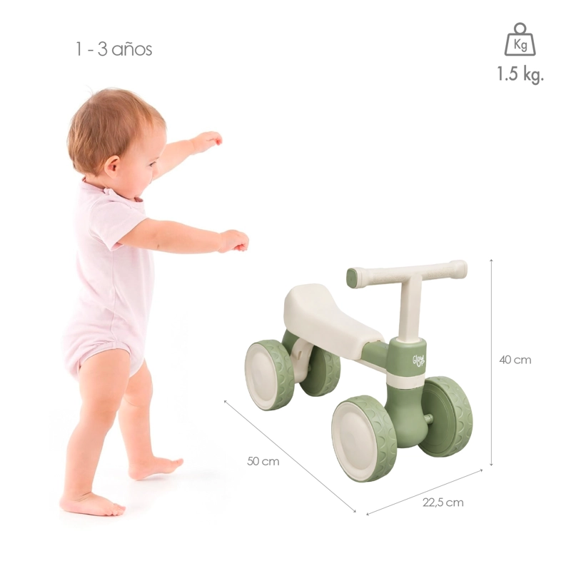 TRICICLO GLOWUP INFANTIL FIORI NIÑO NIÑA PASEO VERDE - 2