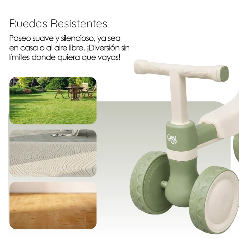 TRICICLO GLOWUP INFANTIL FIORI NIÑO NIÑA PASEO VERDE - 3