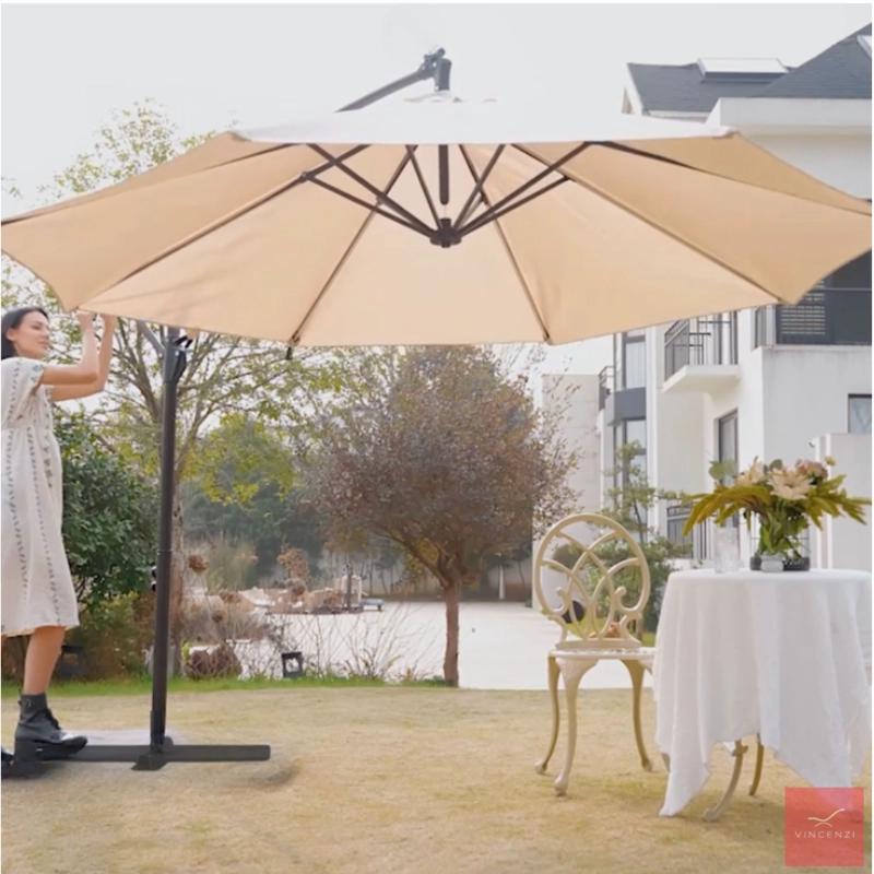 Quitasol Lateral 3x3mt Sombrilla Terraza Sol Lluvia Beige Vincenzi - 8