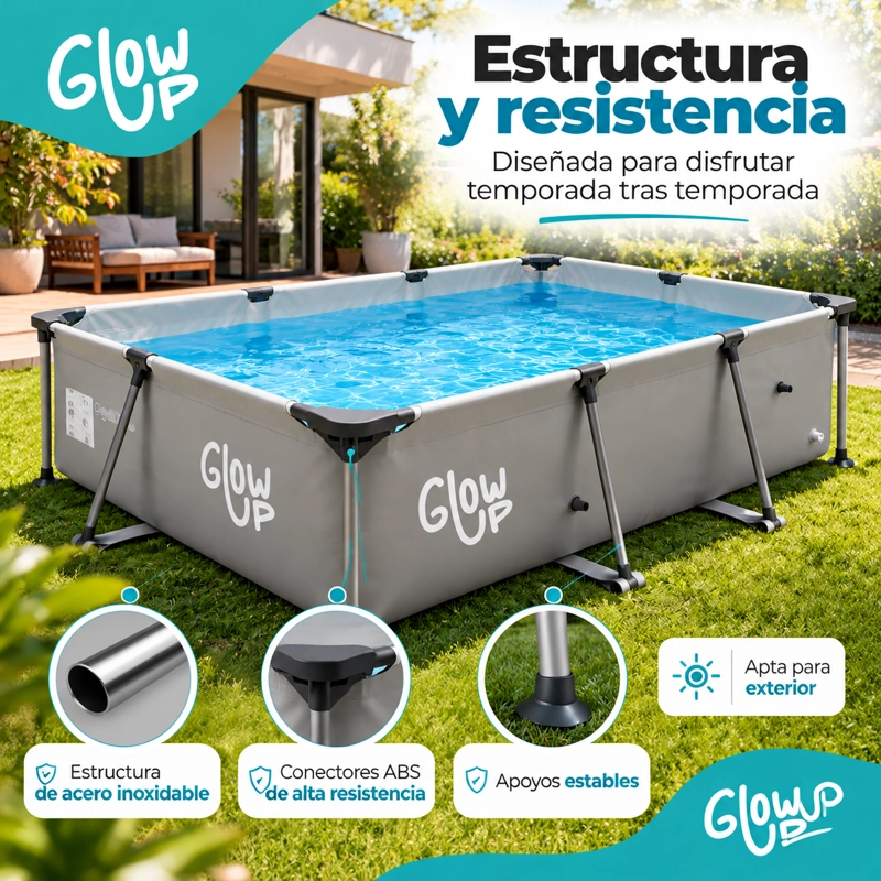 PISCINA ESTRUCTURAL GLOWUP 3700 L RECTANGULAR 2X3M - 2