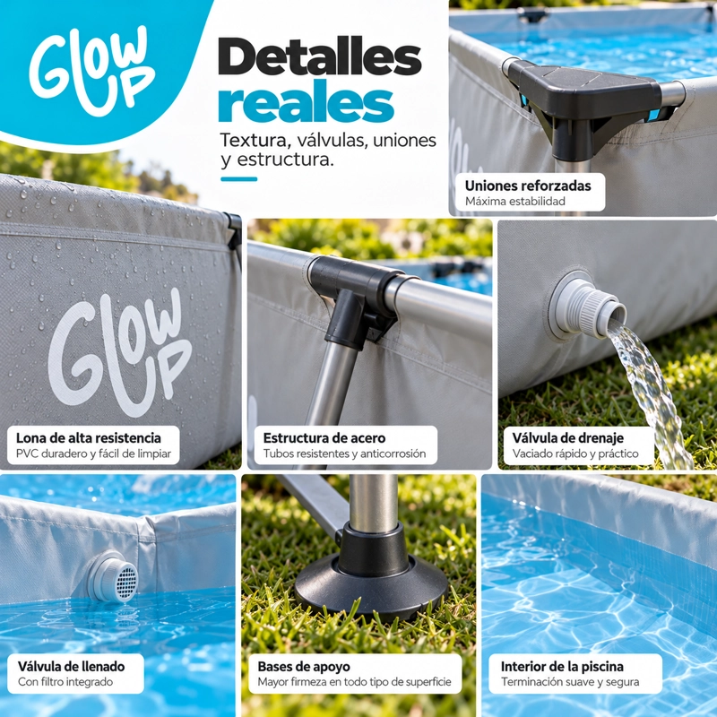 PISCINA ESTRUCTURAL GLOWUP 3700 L RECTANGULAR 2X3M - 4