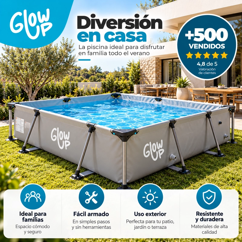 PISCINA ESTRUCTURAL GLOWUP 3700 L RECTANGULAR 2X3M - 6