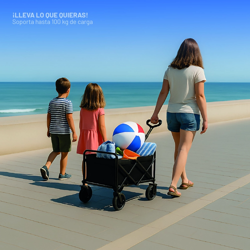 CARRITO PLEGABLE MIGLU HIERRO CAMPING PLAYA NIÑOS CARRO YEGUA 100KG - 7