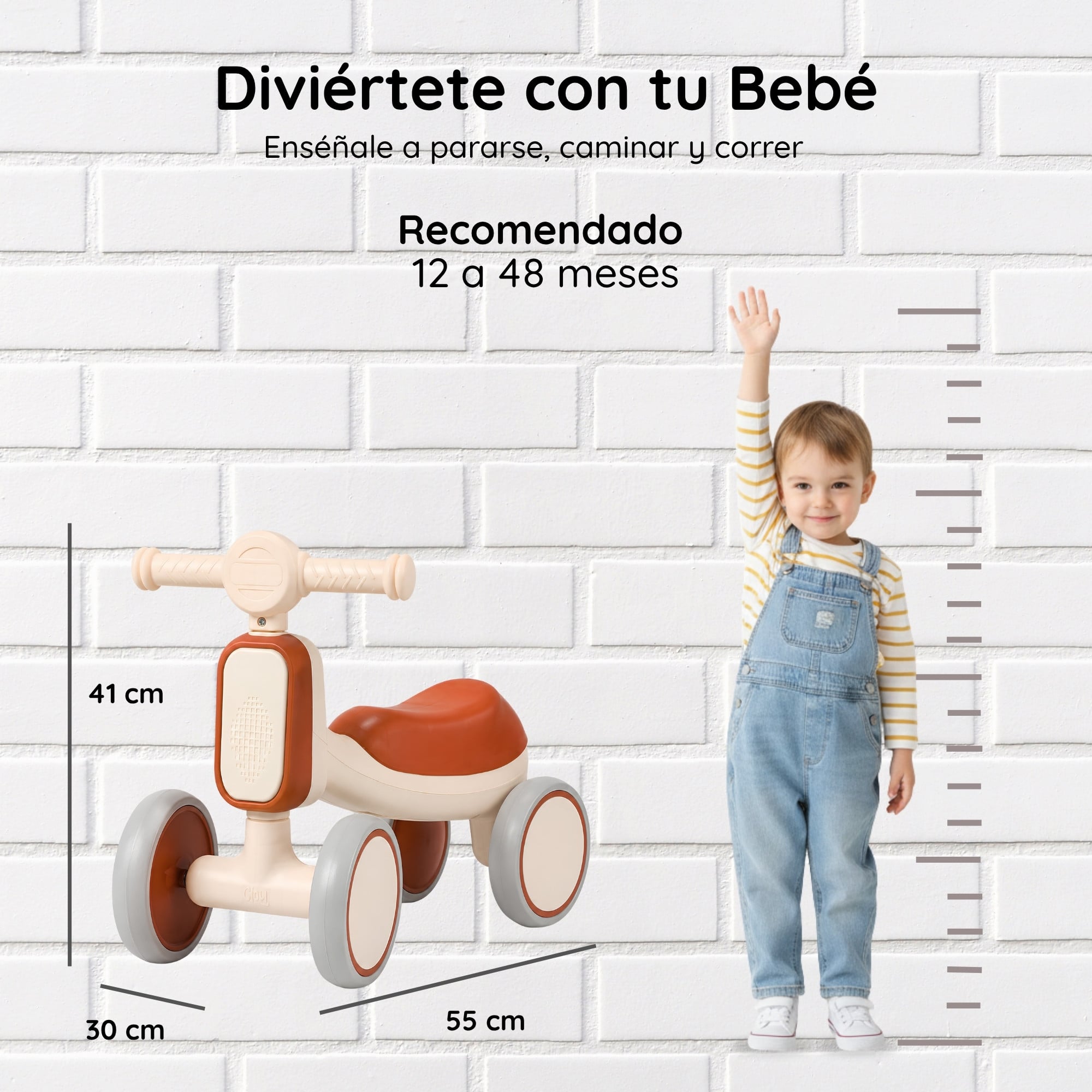 TRICICLO GLOWUP R6698 INFANTIL BAMBI LUCES Y SONIDOS CAFÉ - 4