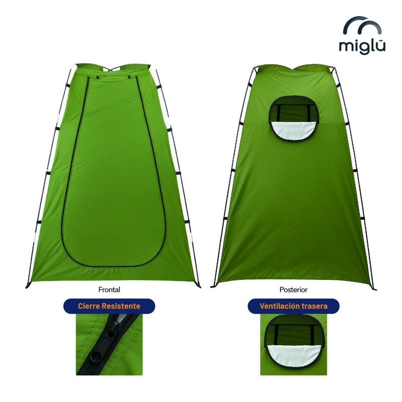 Carpa Probador y Baño Químico Portátil con Ducha Solar para Camping - 3