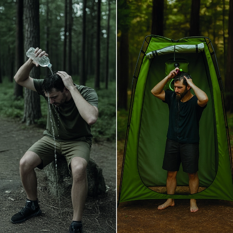 Carpa Probador y Baño Químico Portátil con Ducha Solar para Camping - 8
