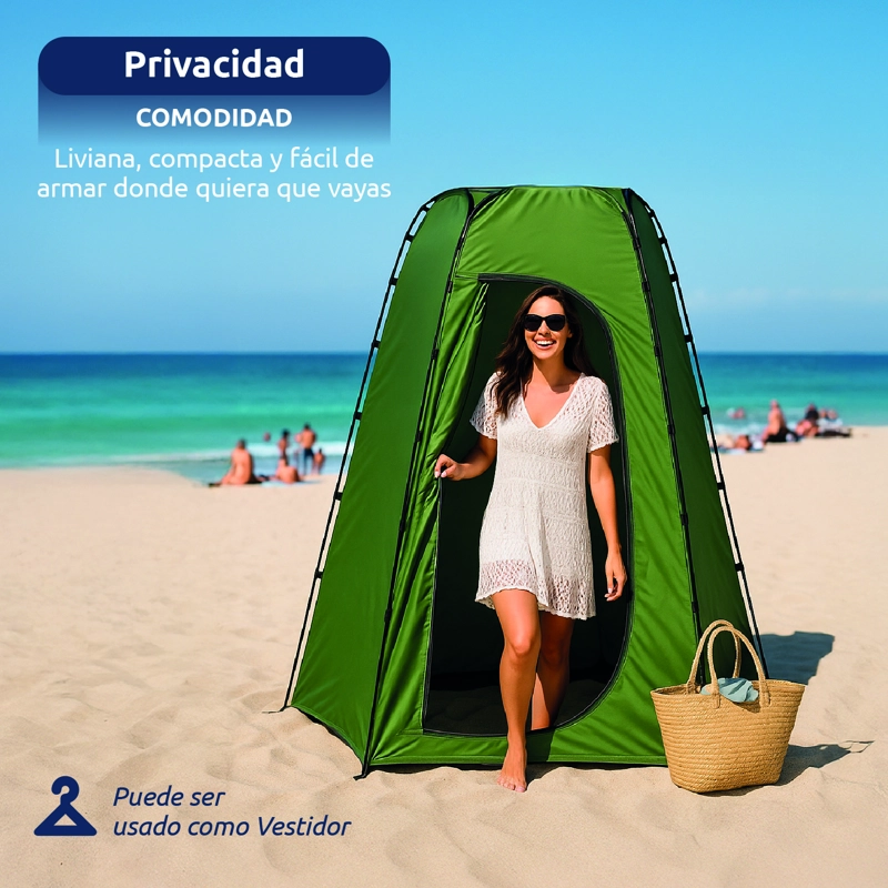 Carpa Probador y Baño Químico Portátil con Ducha Solar para Camping - 9