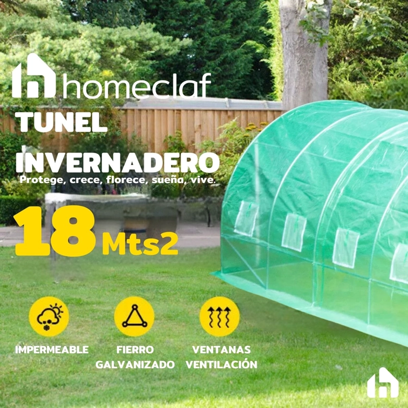 INVERNADERO HOMECLAF ARMABLE TÚNEL 18MT2 6X3X2MTS - 4