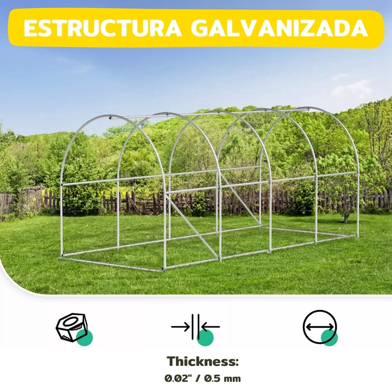 INVERNADERO HOMECLAF ARMABLE TÚNEL 18MT2 6X3X2MTS - 6