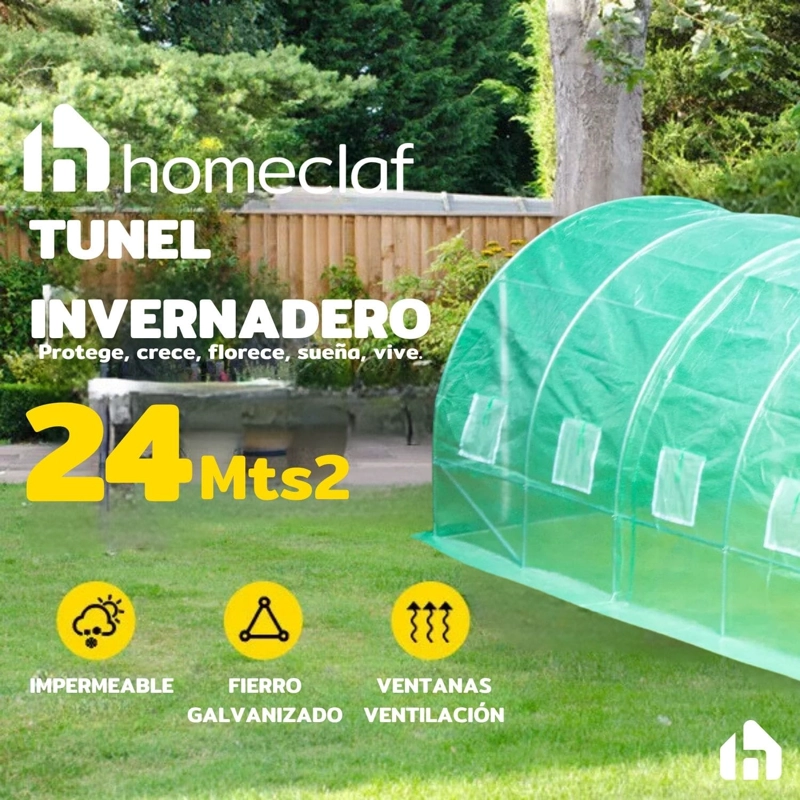 INVERNADERO HOMECLAF ARMABLE TÚNEL 24MT2 8X3X2MTS - 4