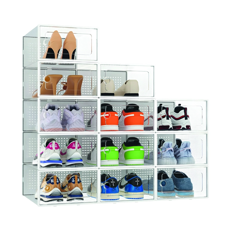 CAJA ORGANIZADORA DE ZAPATOS APILABLES SET 4 UNIDADES - 1