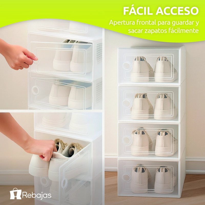 CAJA ORGANIZADORA DE ZAPATOS APILABLES SET 4 UNIDADES - 5