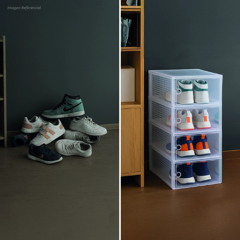 CAJA ORGANIZADORA DE ZAPATOS APILABLES SET 4 UNIDADES - 7