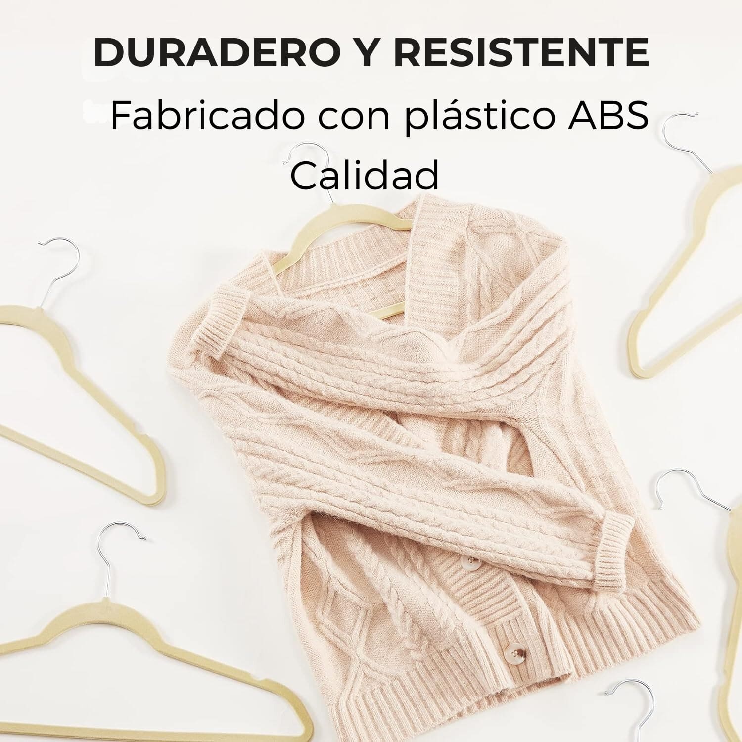 SET 50 COLGADOR GANCHO PERCHAS ROPA FELPA ANTIDESLIZANTE - 9