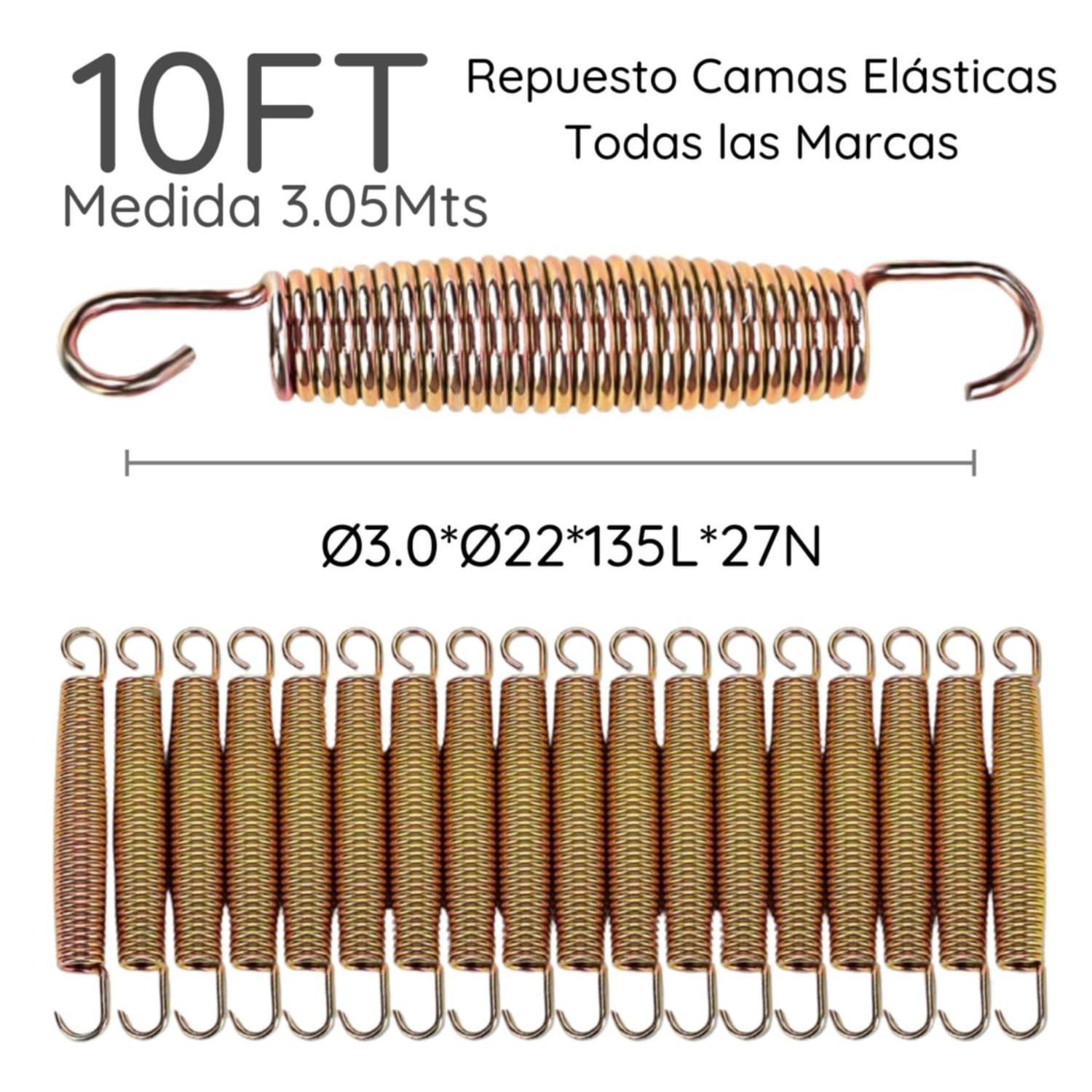 30 RESORTES PARA CAMAS ELÁSTICAS 10FT 3.05MTS GLOWUP - 2