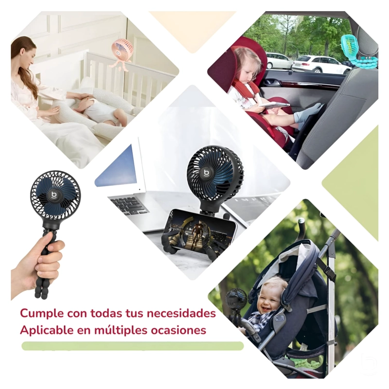 PACK 2 VENTILADORES PORTÁTIL USB CON BASE TRÍPODE - 9