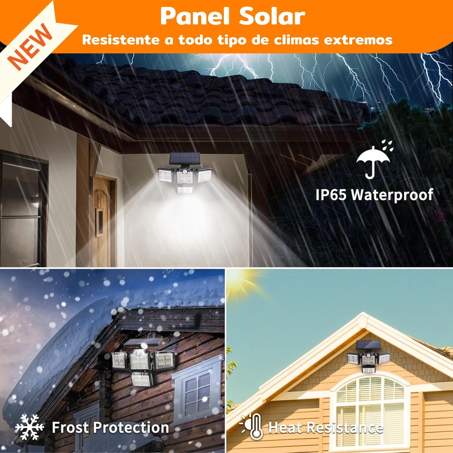 FOCO HOMECLAF LED SOLAR EXTERIOR LUZ FRÍA NEGRO - 3