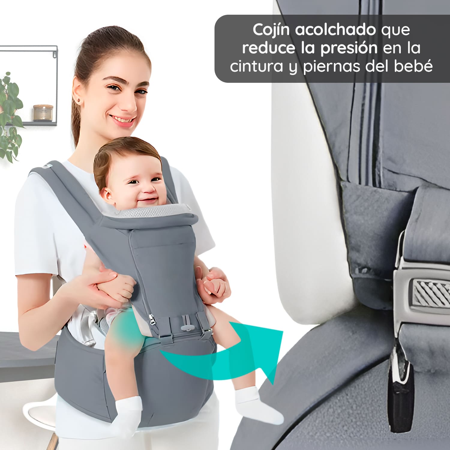 MOCHILA PORTABEBÉ ERGONÓMICO MULTIFUNCIONAL 6EN1 GLOWUP - 9