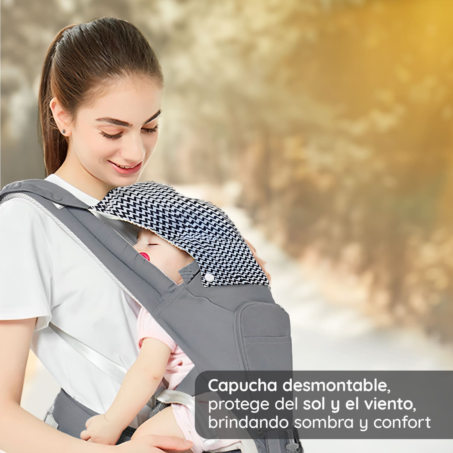 MOCHILA PORTABEBÉ ERGONÓMICO MULTIFUNCIONAL 6EN1 GLOWUP - 10