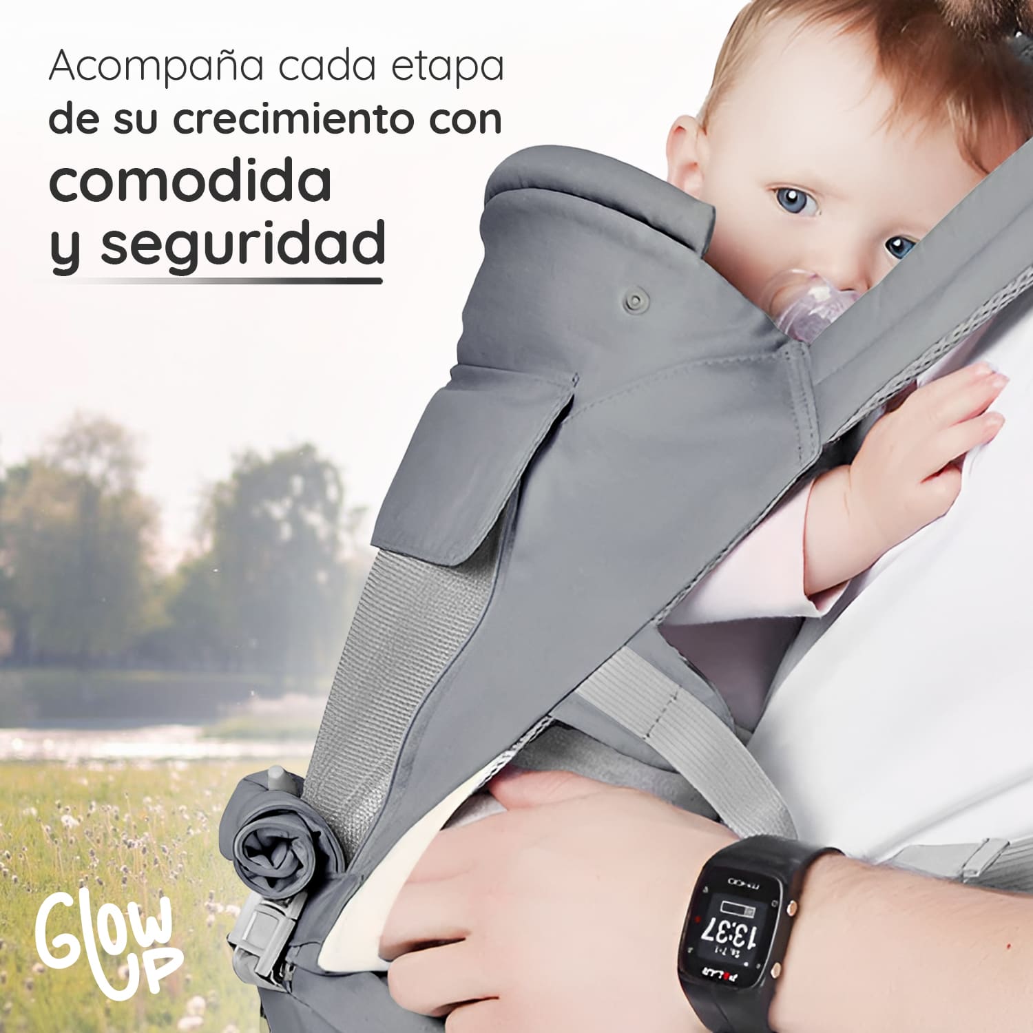 MOCHILA PORTABEBÉ ERGONÓMICO MULTIFUNCIONAL 6EN1 GLOWUP - 11