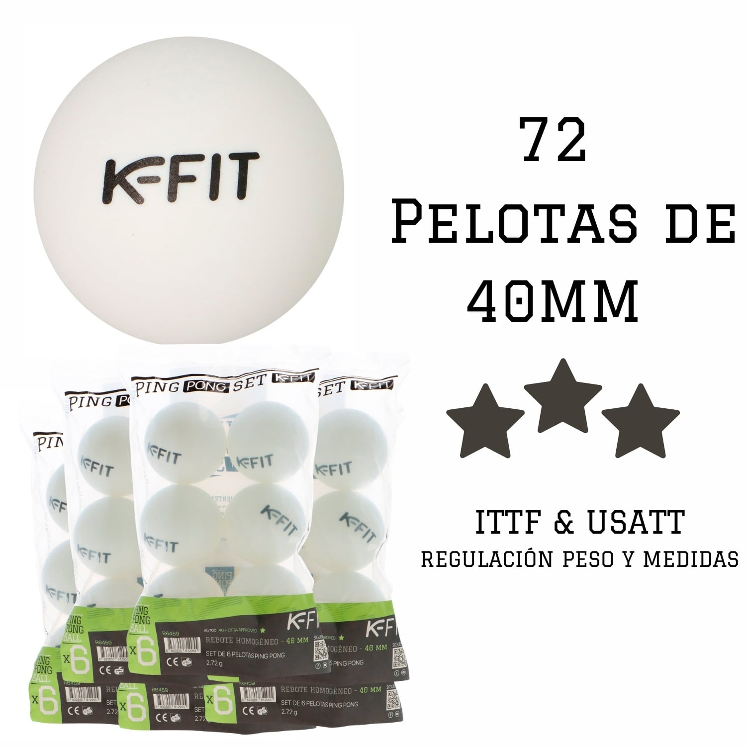 3 PELOTAS DE PING PONG TENIS DE MESA 100*40+ KFIT - 7