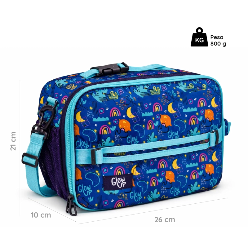 LONCHERA TÉRMICA NIÑO NIÑA BOLSO LUNCH + MORRAL GLOWUP - 2