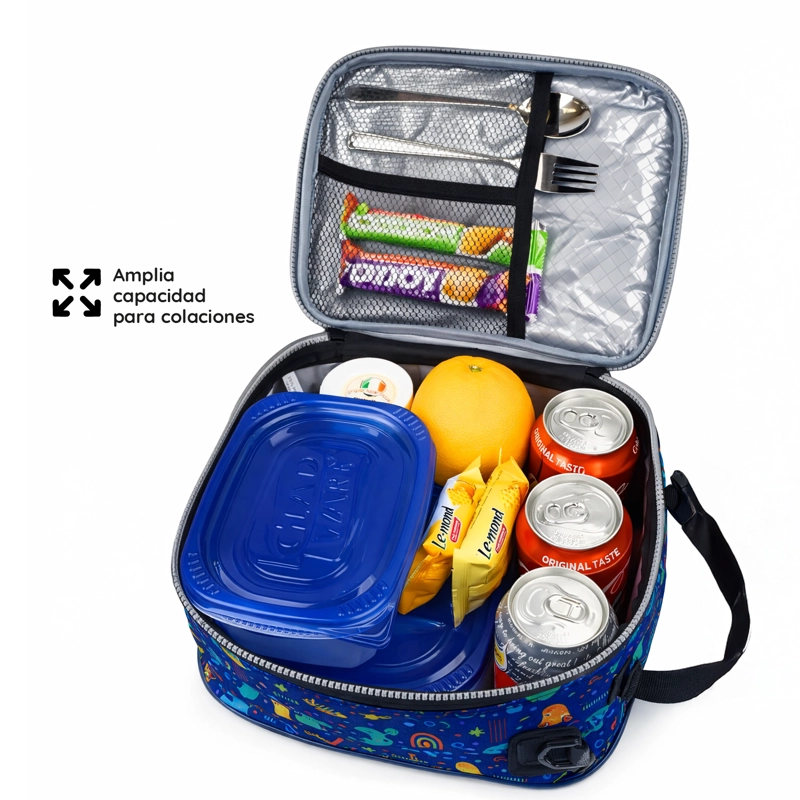 LONCHERA TÉRMICA NIÑO NIÑA BOLSO LUNCH + MORRAL GLOWUP - 4