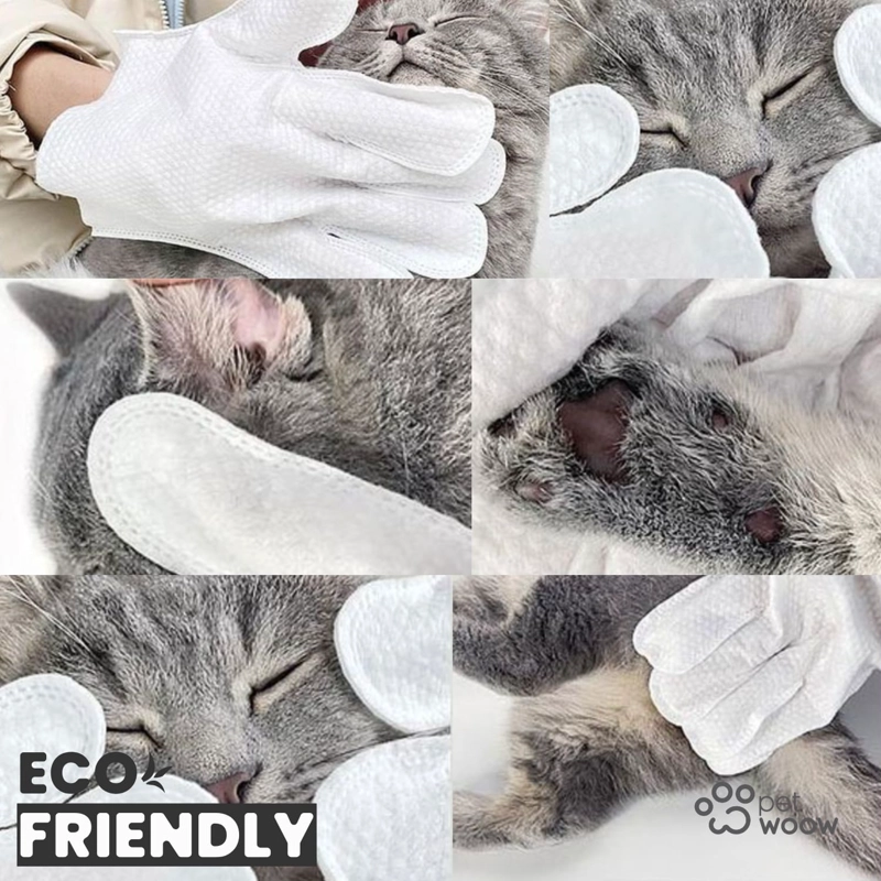 6 GUANTES DE LIMPIEZA PERROS GATOS CUIDADO ESTÉTICA PETWOOW - 6